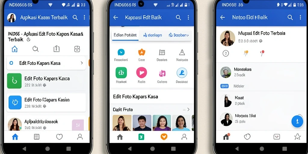 Tampilan antarmuka IND666 yang user-friendly dan fitur edit foto canggih.