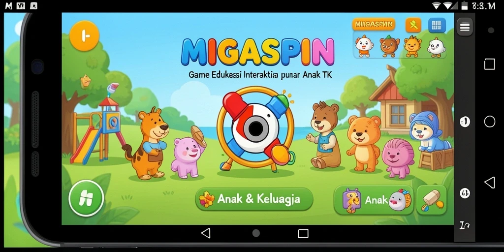 Antarmuka menarik dan ramah untuk anak-anak di MIGASPIN.