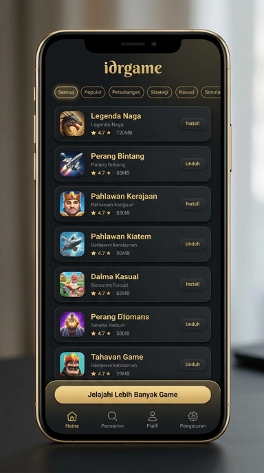 Tampilan katalog aplikasi idrgame